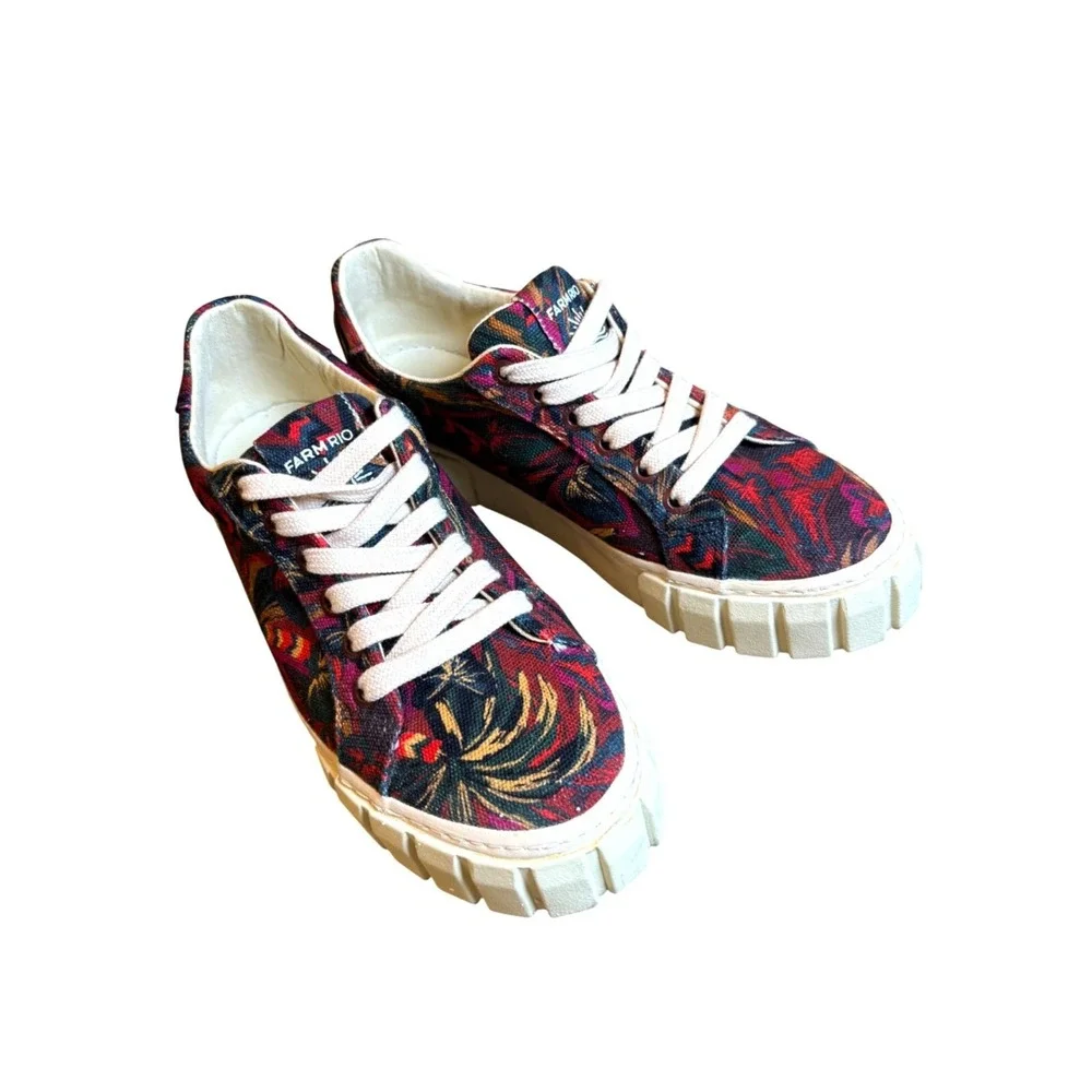 Farm Rio Sneakers Size‎ EUR 39/EUA 8 Sunset Forest Platform Multi Color Tropical